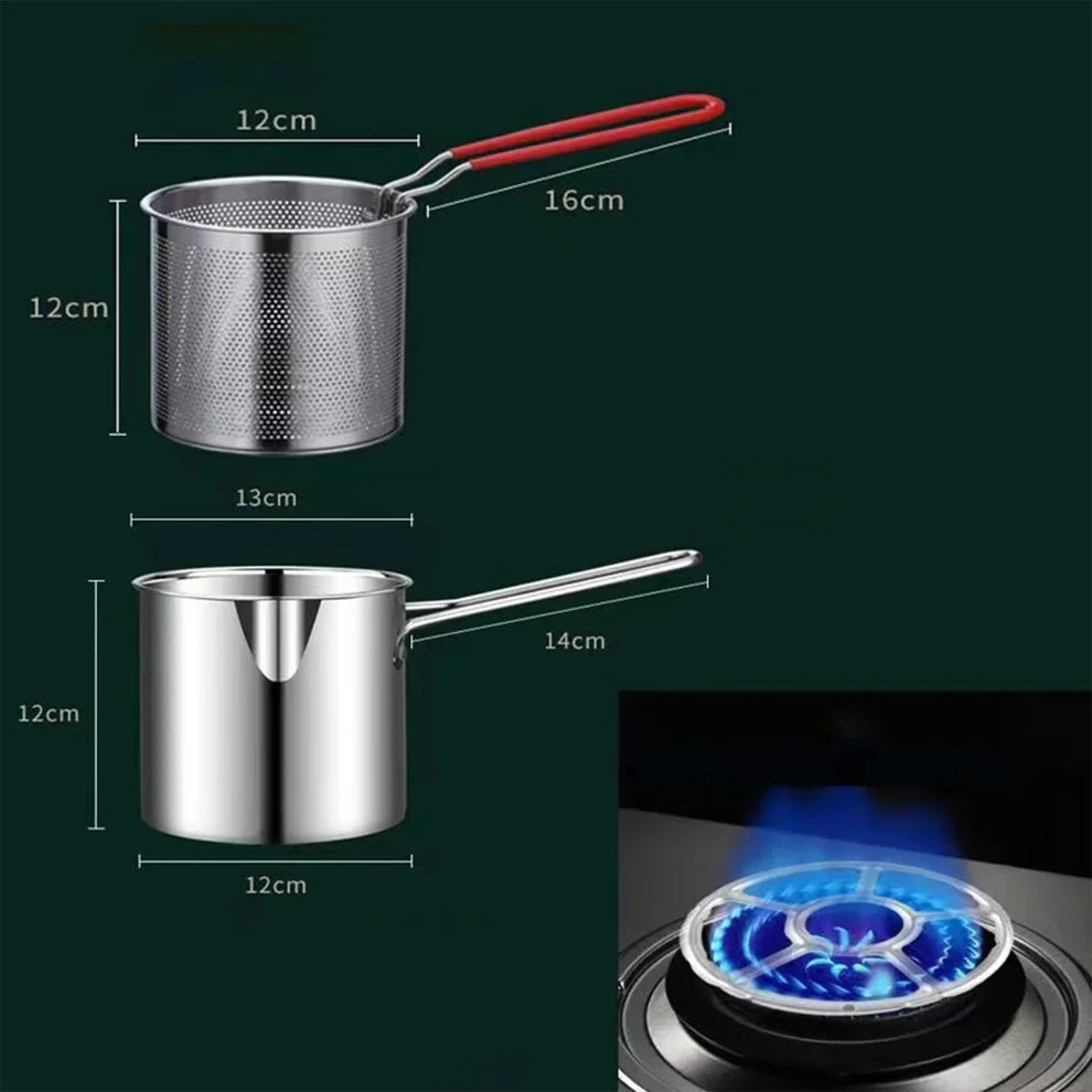 Combo Offer Buy Oil Frying Pot with Basket Get 6pcs Silicon Stretch Lids Free (Save Rs800 Now)