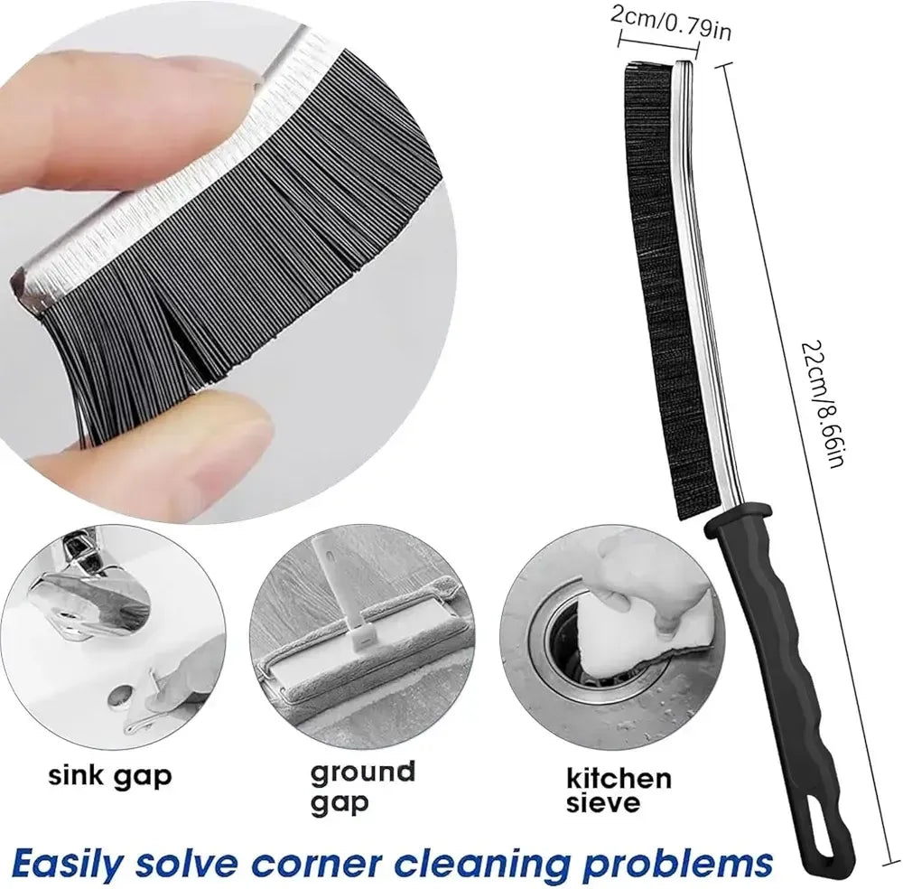 Set of 2 Gap Cleaning Brushes – Hard Bristle Crevice and Grout Cleaning Brush for Bathroom, Kitchen, Tile, and Dead Angles – Durable Narrow Cleaning Tool