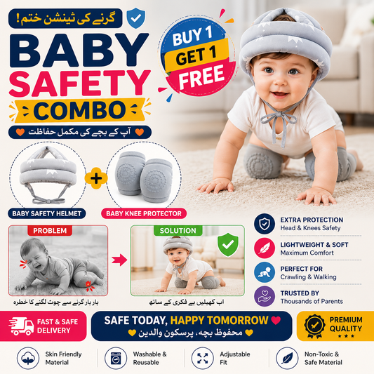 Combo Offer Buy Baby Safety Helmet – Get Baby Knee Protectors Free