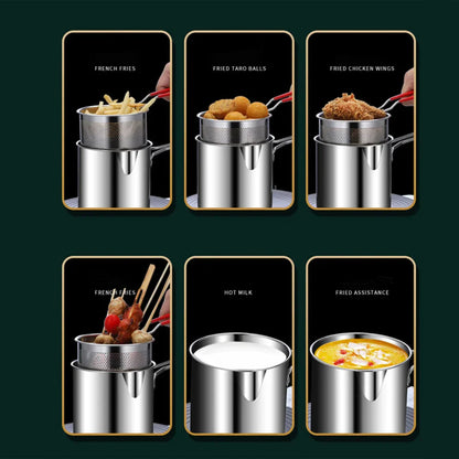 Combo Offer Buy Oil Frying Pot with Basket Get 6pcs Silicon Stretch Lids Free (Save Rs800 Now)