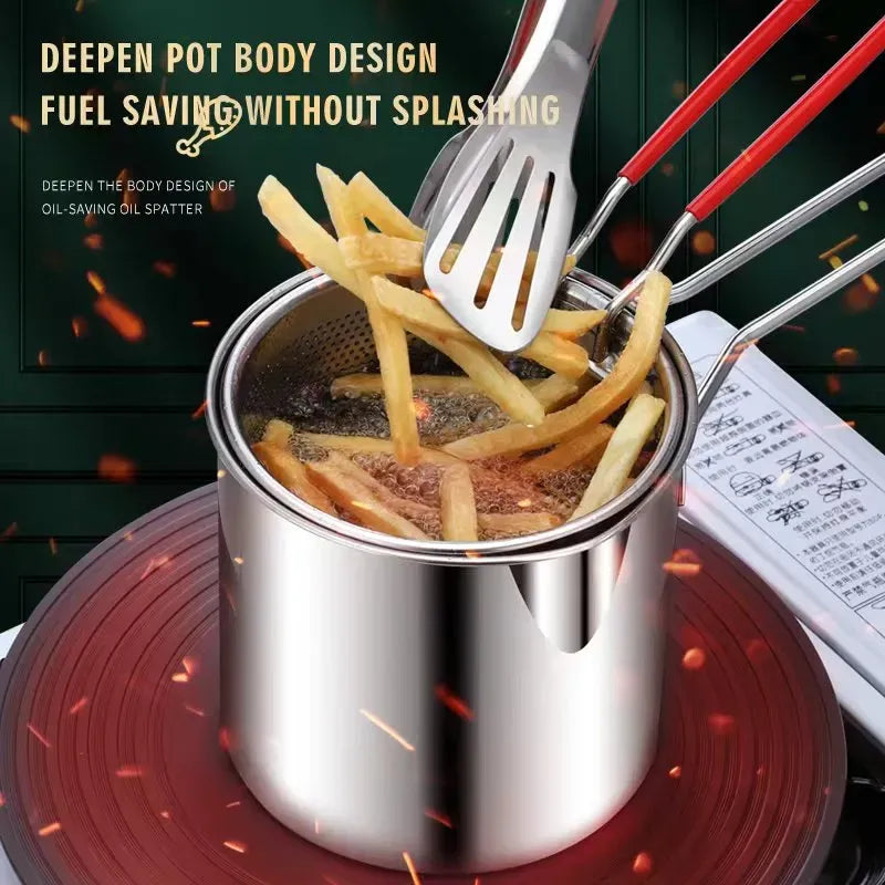 Combo Offer Buy Oil Frying Pot with Basket Get 6pcs Silicon Stretch Lids Free (Save Rs800 Now)