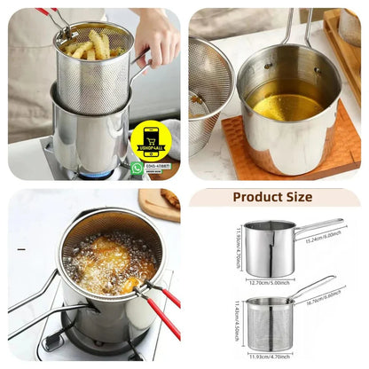 Combo Offer Buy Oil Frying Pot with Basket Get 6pcs Silicon Stretch Lids Free (Save Rs800 Now)
